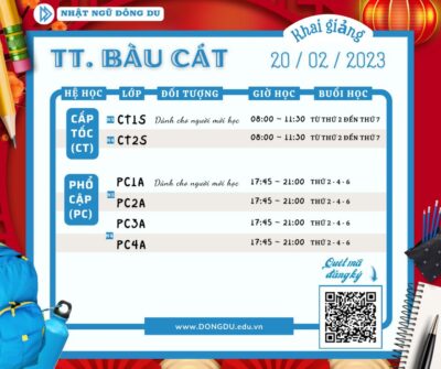 lịch khai giảng đông du tại tp hcm