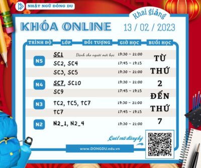 lịch khai giảng đông du tại tp hcm