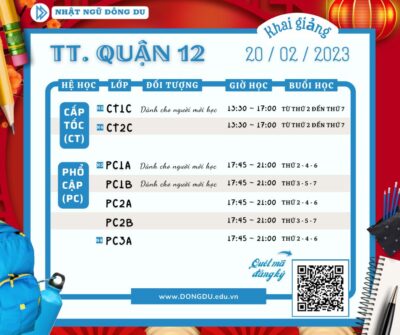 lịch khai giảng đông du tại tp hcm